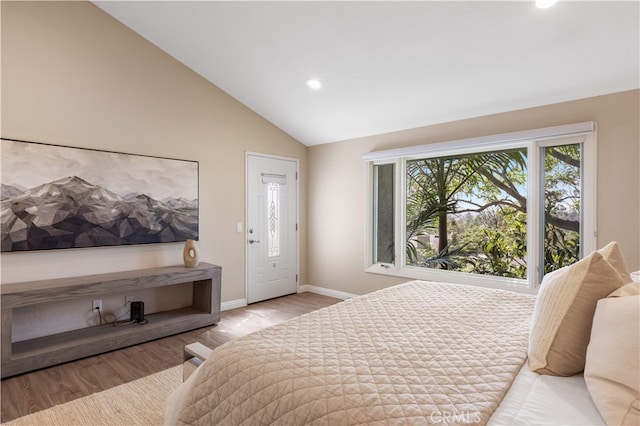 15 Valley Vw, Irvine, CA 92612 - bedroom featuring wood finished floors, recessed lighting, and lofted ceiling