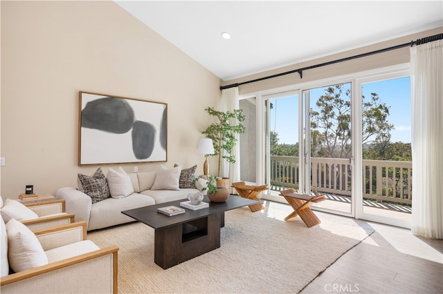 15 Valley Vw, Irvine, CA 92612 - living room with wood finished floors, recessed lighting, and vaulted ceiling
