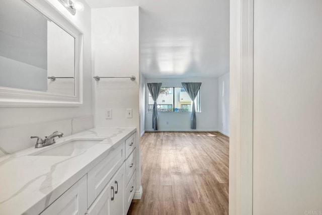 391 N Melrose Unit A, Vista, CA 92083 - bathroom featuring wood finished floors and vanity