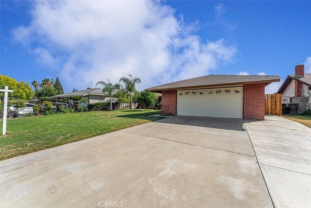 4268 Baggett Dr, Riverside, CA 92505 - ranch-style home with brick siding, concrete driveway, and an attached garage