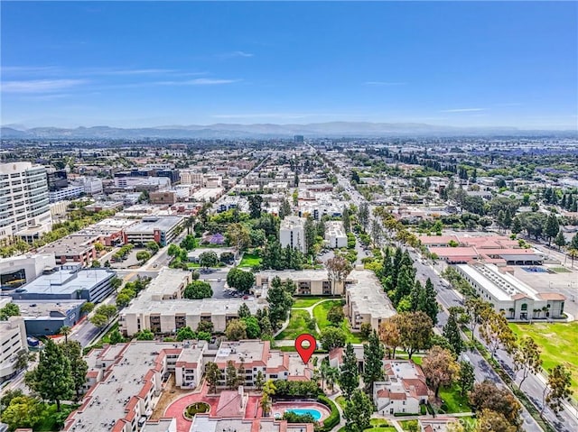 600 W 3rd St Unit C207, Santa Ana, CA 92701 - aerial view of property and surrounding area featuring a mountainous background