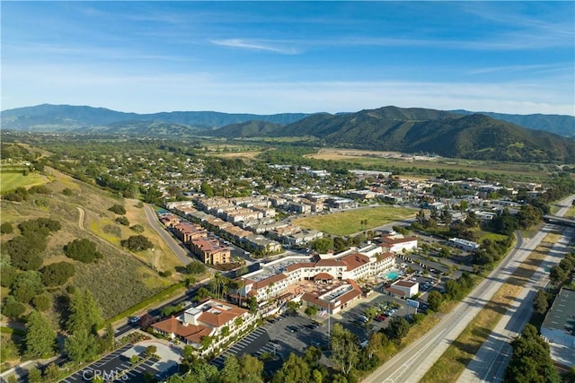 40 Bobcat Springs Rd, Buellton, CA 93427 - aerial view of property and surrounding area featuring a mountainous background and nearby suburban area