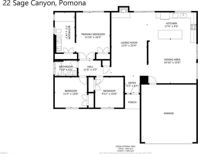 22 Sage Cyn, Pomona, CA 91766 - view of property floor plan