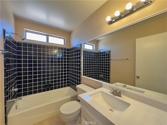 22241 Cholena Rd, Apple Valley, CA 92307 - full bathroom featuring bathing tub / shower combination, vanity, and tile patterned floors