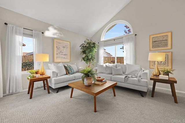 9481 Deanly St, Lakeside, CA 92040 - living area with high vaulted ceiling and light colored carpet