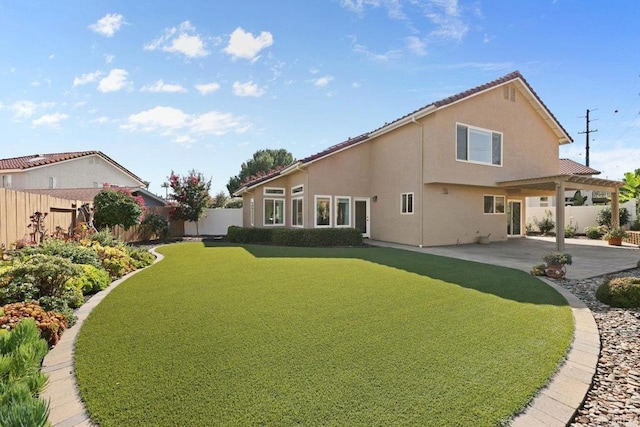 9481 Deanly St, Lakeside, CA 92040 - back of property featuring a fenced backyard, a patio, stucco siding, and a pergola