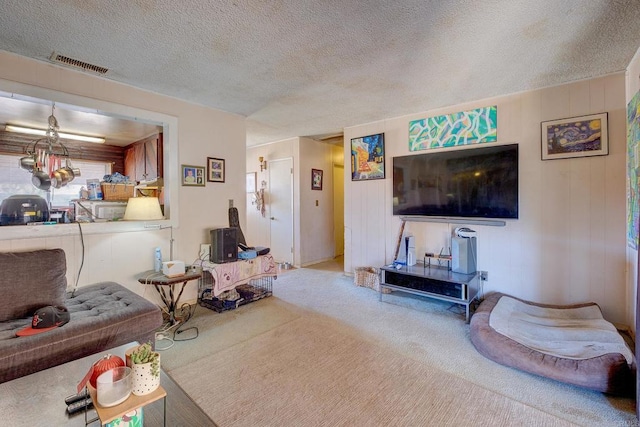 10151 Strathmore Dr, Santee, CA 92071 - living room featuring carpet floors and a textured ceiling