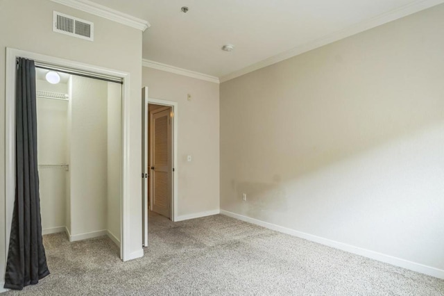 7677 Mission Gorge Rd Unit 148, San Diego, CA 92120 - unfurnished bedroom with a closet, carpet floors, and ornamental molding