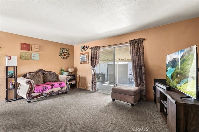 1932 S Orange Ave, West Covina, CA 91790 - carpeted living area with a textured ceiling