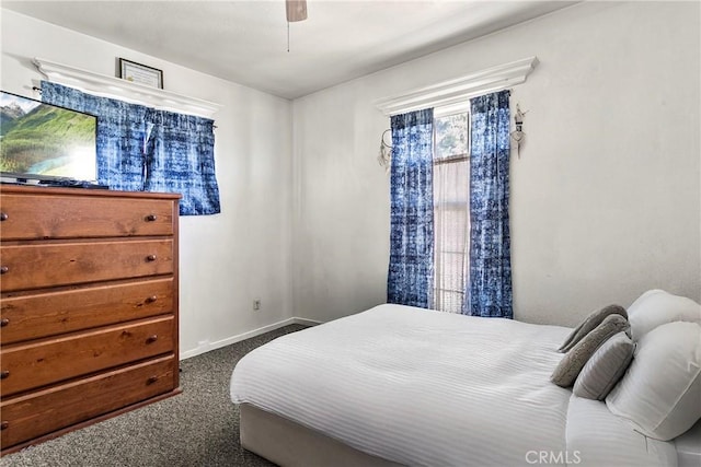 1932 S Orange Ave, West Covina, CA 91790 - bedroom featuring dark carpet and ceiling fan