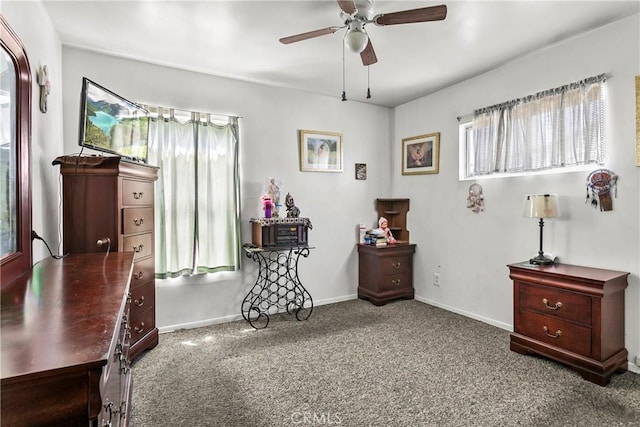 1932 S Orange Ave, West Covina, CA 91790 - living area with ceiling fan and carpet