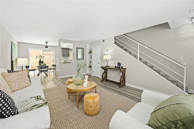 931 W Duarte Rd Unit 6, Arcadia, CA 91007 - living room with stairs and wood finished floors