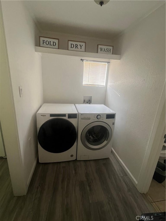 10945-10953 Campbell Ave, Riverside, CA 92505 - laundry area featuring washer and dryer and wood finished floors