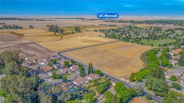 770 Warbler Ct, Merced, CA 95340 - aerial overview of property's location featuring property boundaries highlighted and rural landscape