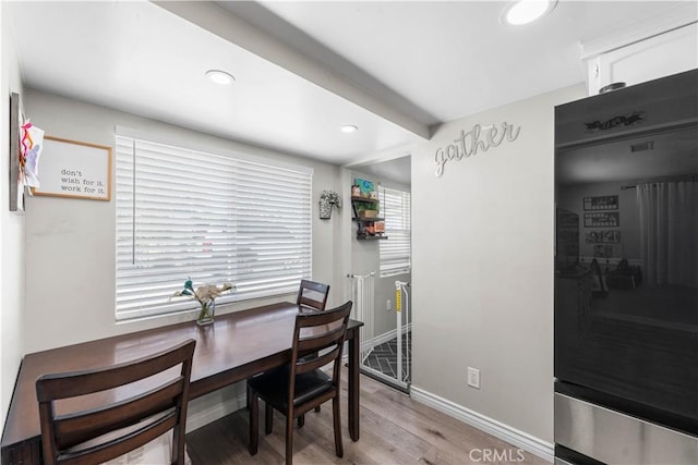 42545 30th St W, Lancaster, CA 93536 - dining area featuring light wood-type flooring and recessed lighting