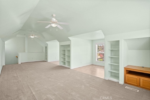 13962 Lindbergh Cir, Chico, CA 95973 - bonus room featuring light carpet, vaulted ceiling, built in features, and a ceiling fan