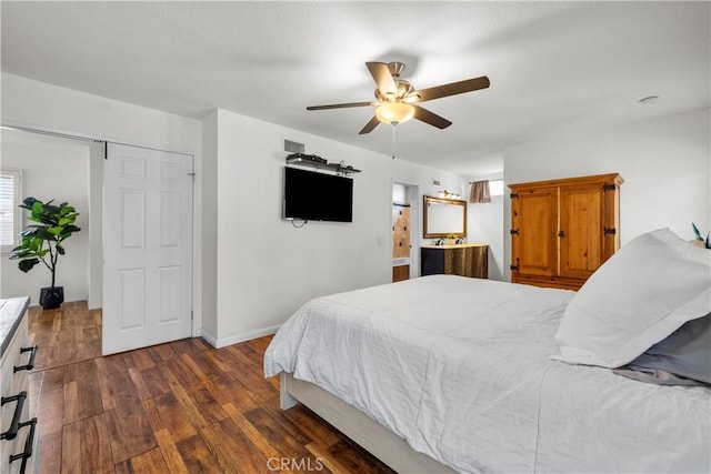 21643 Masterson Ct, Saugus, CA 91350 - bedroom featuring wood finished floors and ceiling fan