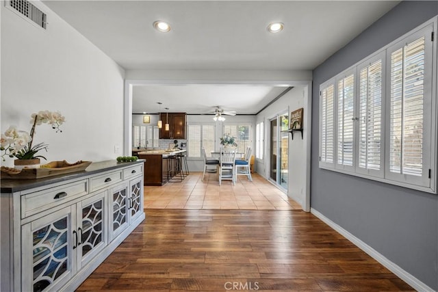 21643 Masterson Ct, Saugus, CA 91350 - hall with recessed lighting and wood finished floors