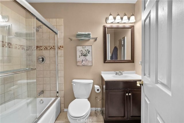 21643 Masterson Ct, Saugus, CA 91350 - bathroom featuring vanity, shower / bath combination with glass door, and tile patterned floors