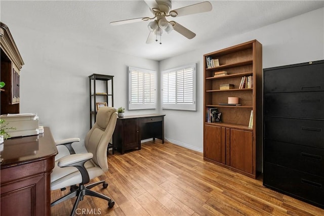 21643 Masterson Ct, Saugus, CA 91350 - office space featuring ceiling fan and light wood finished floors