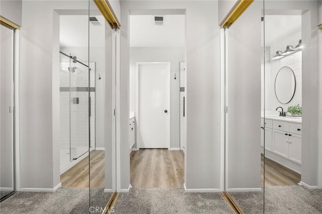 870 Clover Ln, Corona, CA 92878 - bathroom with vanity and a stall shower