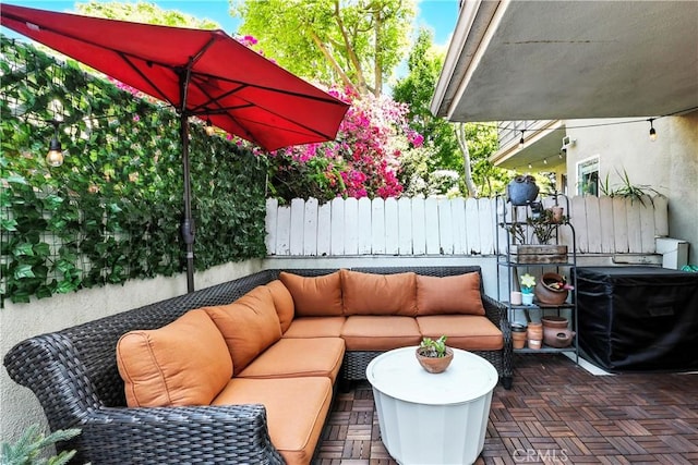 1739 E Broadway Unit 6, Long Beach, CA 90802 - view of patio / terrace with outdoor lounge area