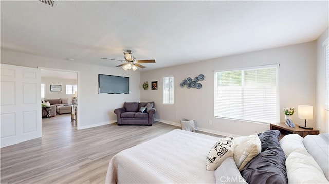 8007 New Salem St, San Diego, CA 92126 - bedroom featuring light wood-style floors and ceiling fan