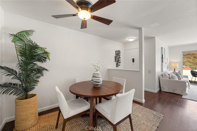 21981 Rimhurst Dr Unit 158, Lake Forest, CA 92630 - dining space featuring wood finished floors and a ceiling fan