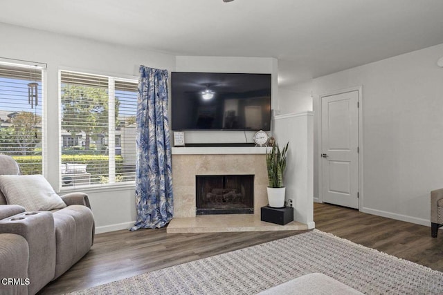 3151 W Hemlock St, Oxnard, CA 93035 - living room featuring wood finished floors and a fireplace