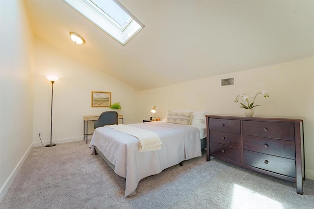 7083 Deerhurst Ct, San Diego, CA 92139 - bedroom with a skylight, light carpet, and vaulted ceiling