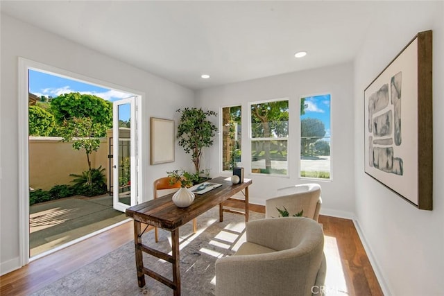 14 Pavona, Newport Coast, CA 92657 - home office featuring plenty of natural light, wood finished floors, and recessed lighting