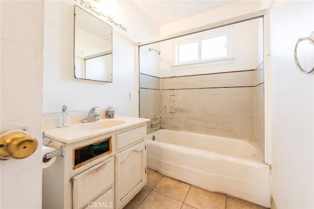 1132 E 65th St, Los Angeles, CA 90001 - full bathroom with tile patterned flooring, vanity, and shower / bath combination