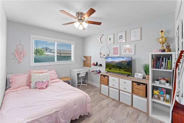330 Glenshaw Dr, La Puente, CA 91744 - bedroom featuring light wood-style flooring and a ceiling fan