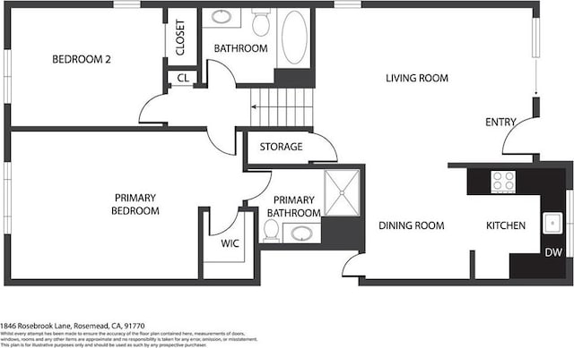 1846 Rosebrook Ln, Rosemead, CA 91770 - view of floor plan / room layout