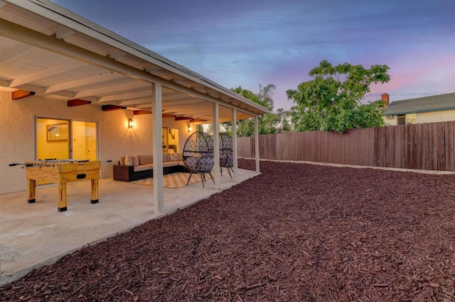1255 Pecan Pl, Chula Vista, CA 91911 - fenced backyard with an outdoor living space and a patio