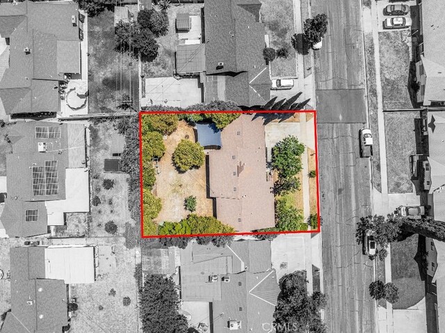 971 N Clifford Ave, Rialto, CA 92376 - aerial view of property and surrounding area featuring property parcel outlined