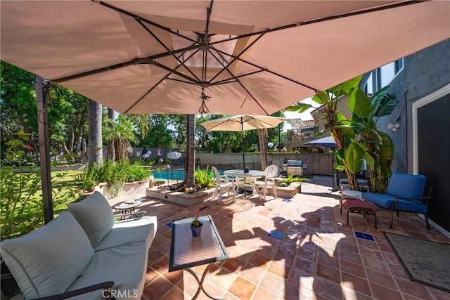 26301 Montarez Cir, Mission Viejo, CA 92691 - fenced backyard featuring an outdoor living space, outdoor dining area, and a patio area