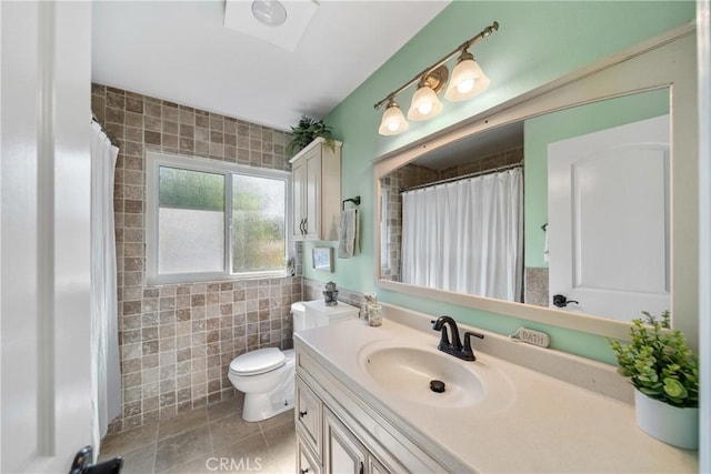 26301 Montarez Cir, Mission Viejo, CA 92691 - full bath with tile walls, tile patterned flooring, vanity, and a shower with curtain