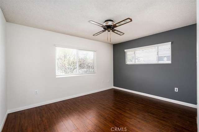 26409 Brandywine Ct, Menifee, CA 92586 - unfurnished room featuring a ceiling fan, dark wood-type flooring, and a textured ceiling