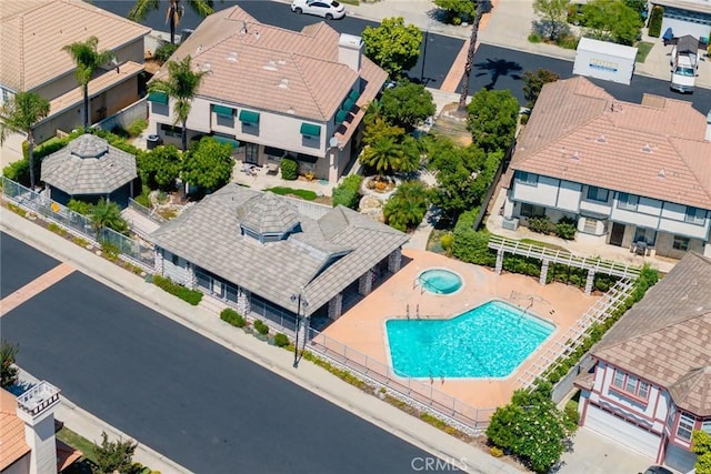 826 Country Oaks Ln, Arcadia, CA 91006 - aerial perspective of suburban area with a pool