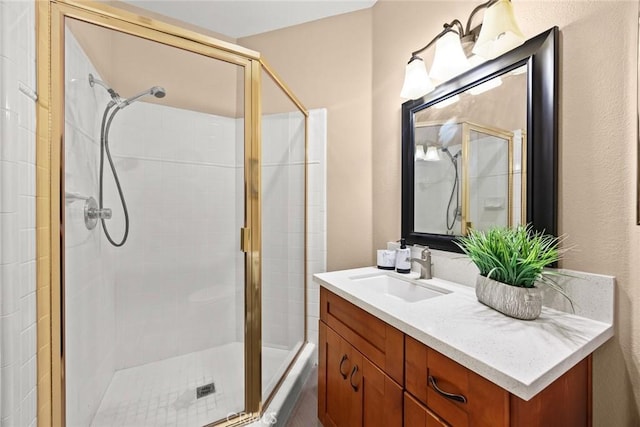 826 Country Oaks Ln, Arcadia, CA 91006 - full bath featuring vanity, a stall shower, and a textured wall