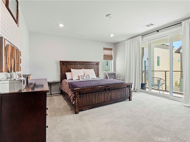 27717 Knoll View Pl, Valencia, CA 91381 - bedroom featuring carpet, access to exterior, and recessed lighting