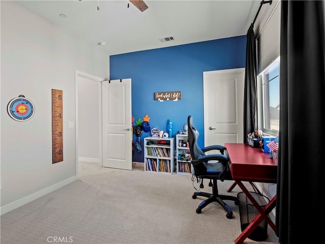 27717 Knoll View Pl, Valencia, CA 91381 - office with carpet and a ceiling fan