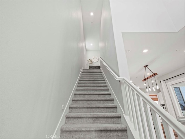 27717 Knoll View Pl, Valencia, CA 91381 - stairway with recessed lighting and baseboards