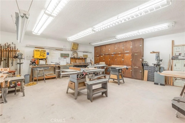 22913 Nadine Cir Unit A, Torrance, CA 90505 - dining room with a workshop area, a textured ceiling, and concrete floors