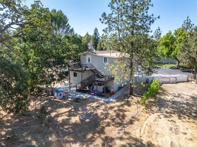 553 Well Rd, Templeton, CA 93465 - rear view of house with stairway and a patio