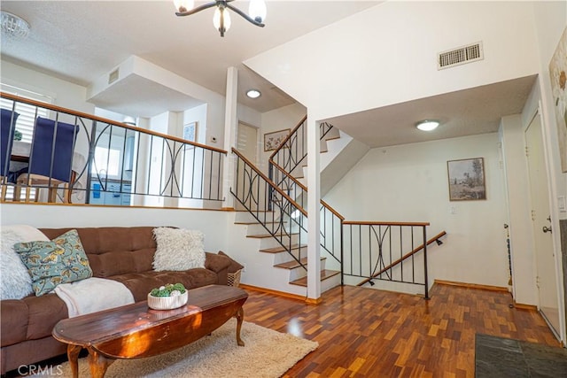 9620 Sepulveda Blvd Unit 4, North Hills, CA 91343 - living room with wood finished floors and stairway