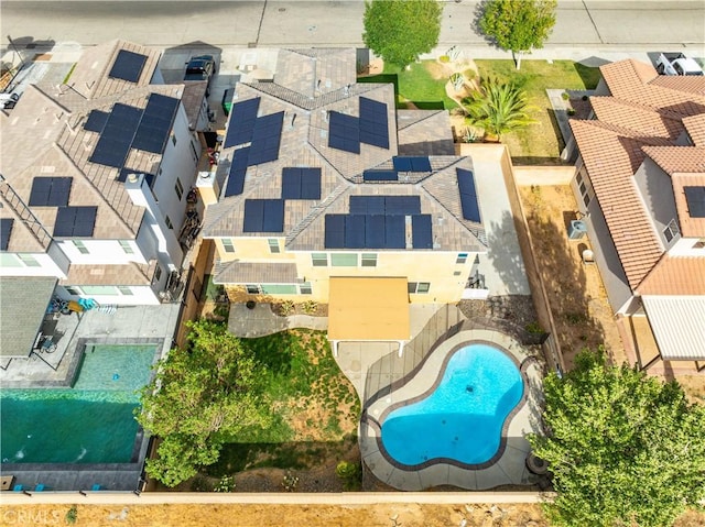43145 62nd St W, Lancaster, CA 93536 - aerial perspective of suburban area with a pool
