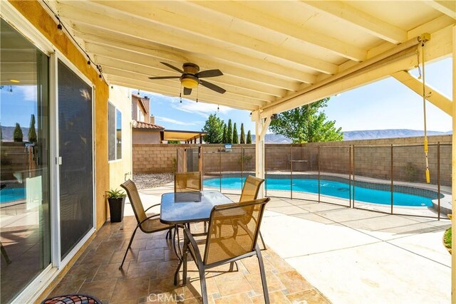 43145 62nd St W, Lancaster, CA 93536 - fenced backyard with a patio area and ceiling fan