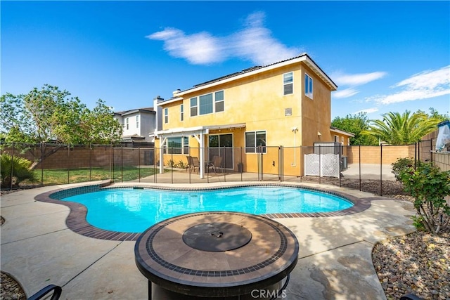 43145 62nd St W, Lancaster, CA 93536 - view of swimming pool featuring a fenced backyard and a patio area